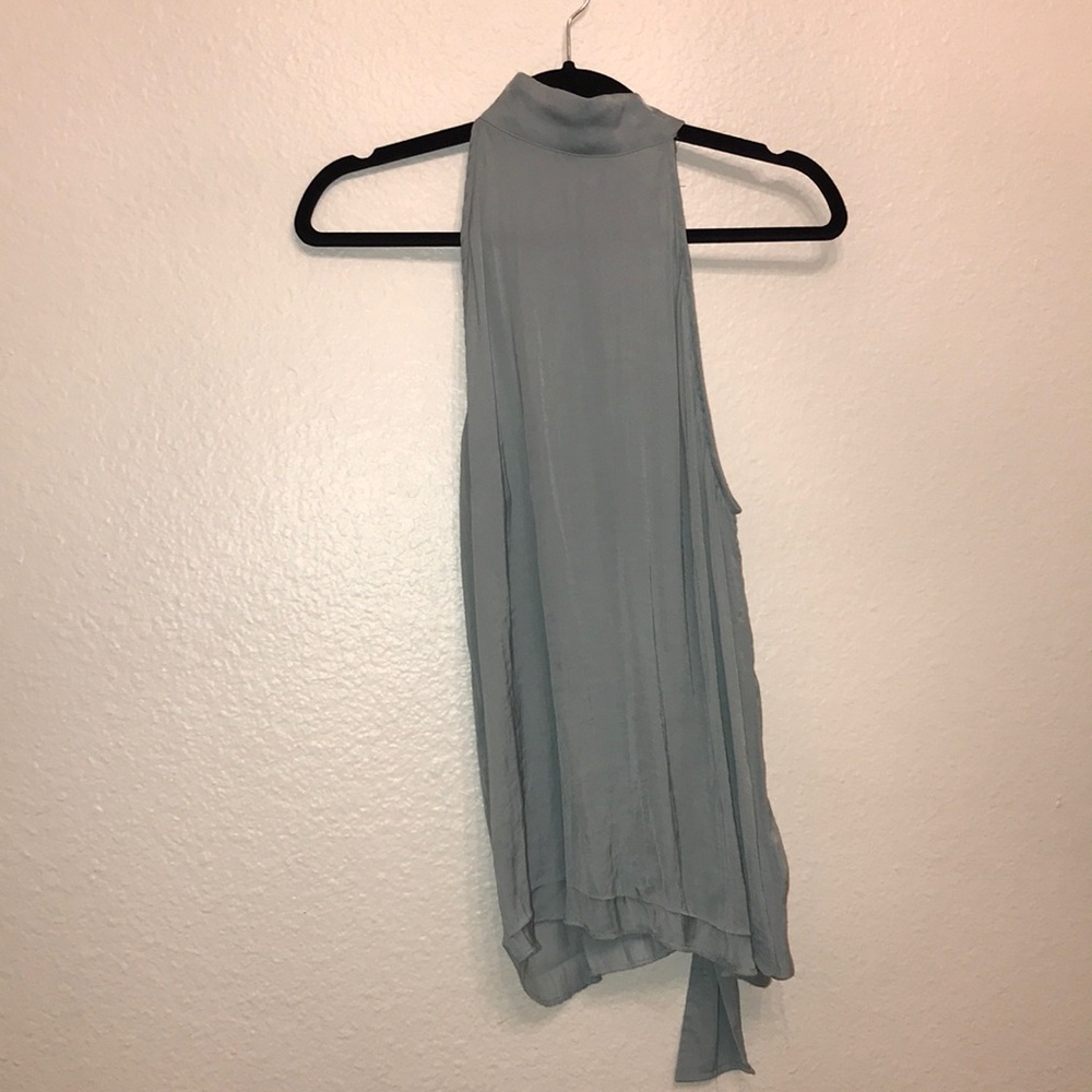 Silky gorgeous high neck tie blouse